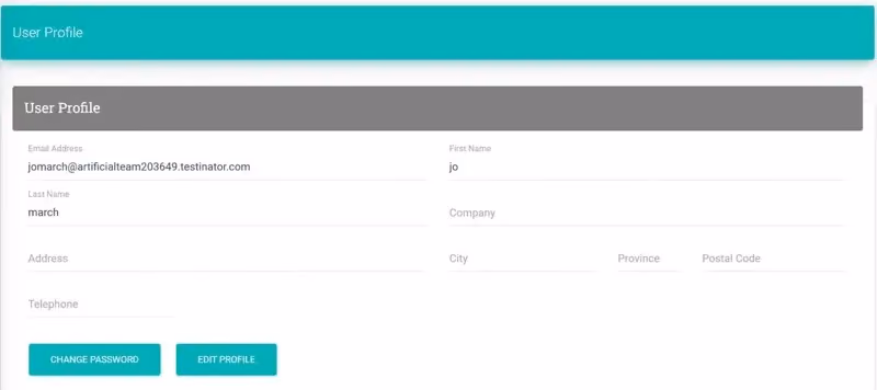 Edit Profile Information screenshot